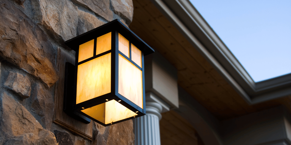 Exterior lighting fixture on a home to improve curb appeal